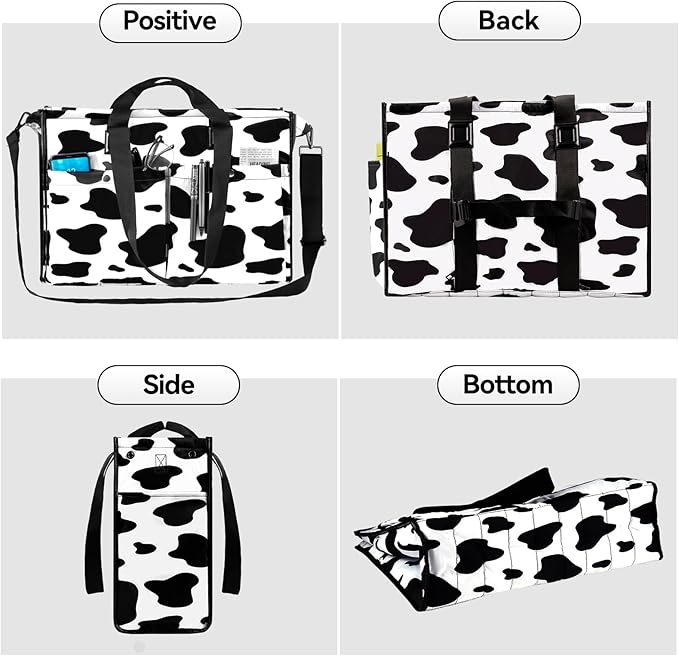 Closeable Tote Bag with 12 Pockets, Thick Bottom Support & Adjustable Strap - Image 7