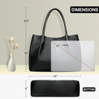 KKXIU Tote Bag for Women Vegan Leather Shoulder Purse Large Capacity Travel Bag - Image 7