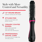 REVLON One-Step Root Booster Hot Air Brush Styler and Dryer, Revive Styles and Add Volume to hair with this Dryer Brush, 1 ½ inch Barrel (Black)