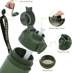 TakeToday Collapsible Water Bottles 20oz, Leak Proof, Foldable Silicone Travel - Image 6