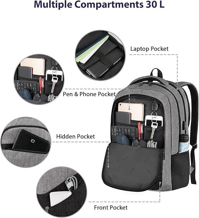 MATEIN 17 Inch Work Backpack for Men Women, Water Resistant Practical Travel - Image 7
