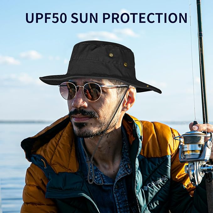 Sun Hats for Men Women Boonie Hat Foldable Fishing Hat UPF 50+ Bucket Hat for - Image 6