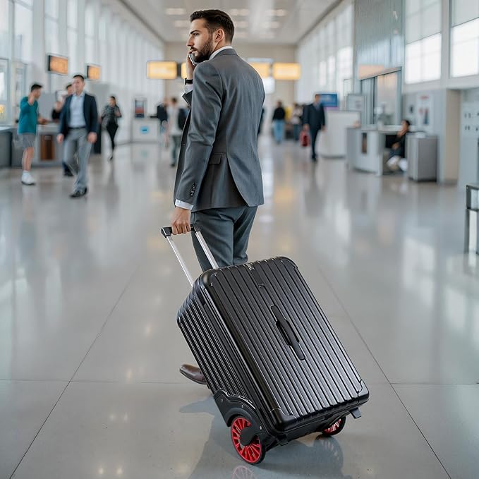 Extra Large Wheels 80L Luggage Hard Shell Suitcase Top Opening Hardside Travel - Image 7