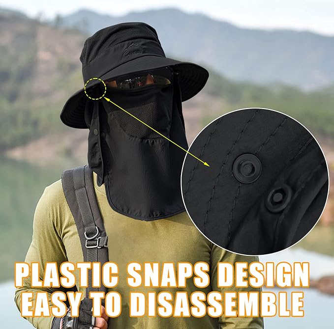Sun Hats for Men Women Fishing Hat UPF 50+ Breathable Wide Brim Summer UV - Image 3