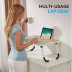 BUYIFY Folding Lap Desk, 23 Inch Portable Wood Brown Laptop Bed Desk Lap Desk - Image 7