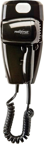 JERDON Wall-Mount Hair Dryer – Black - Direct Wire Only - Hotel Style Wall Mounted Hair Dryer – Model JWM8CBD