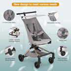 Jojoka Lightweight Stroller for Airplane, Compact Strollers for Travel - Image 3