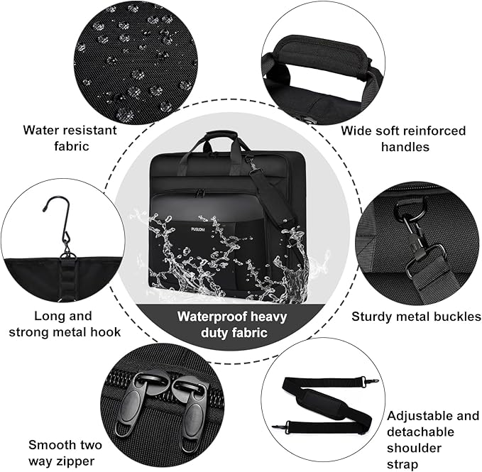 Garment Bag Travel Suit Bag for Men Large 40-Inch Carry on Garment Bag Up to 3 - Image 5