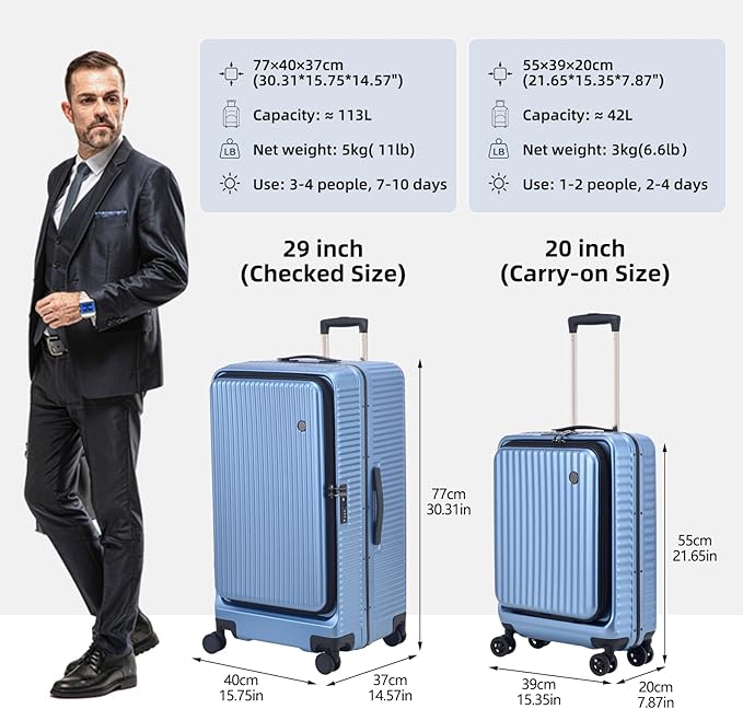 29 Inch Aluminum Checked Luggage - Image 9