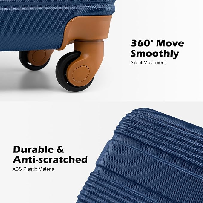 LONG VACATION 3 Piece Carry On Luggage 20 Inch Suitcase - Image 3
