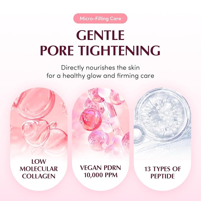 EQQUALBERRY Collagen Pore-Tight Up Mask - PDRN & Low Molecular Collagen for Pore Minimizing and Firming | Korean Collagen Face Mask for Glass Skin, 4 Sheets, 1.01 OZ.
