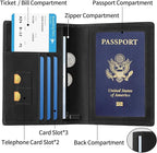 Ringsun Leather Passport Cover for Men Women, RFID Passport Wallet Case Travel - Image 4