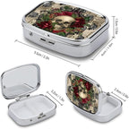 Metal 2 Compartment Pill Organizer Travel Friendly Portable Compact Pill Box - Image 3