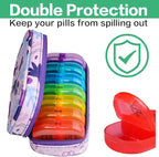 Serfeymi Weekly Travel Pill Organizer 2 Times A Day AM PM Upgraded Rainbow Pill - Image 5