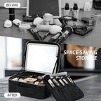 Makeup Bag with Led Mirror, Travel Makeup Organizer with 3 Color Setting - Image 7