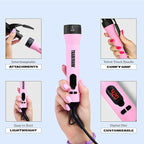 Trademark Beauty Interchangeable Iron Styling Kit - 3 in 1 Curling Iron, Hair Waver, and Curling Wand, Hair Styling Tool, 1 Inch Barrels, Mood - Pink/Black