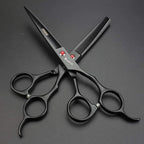 SHARONDS 7.0 Inch Stainless Steel Professional Barber Scissors Hair Thinning Scissors Hairdresser or Home Hairdresser Variant/Hybrid Scissors (scissors set)