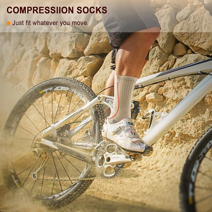 BULLIANT Compression Socks for Men 6Pairs, Athletic Crew Socks Cushioned For - Image 6