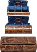 Genuine Napa Leather Watch Roll Travel Case by CaliberWatch