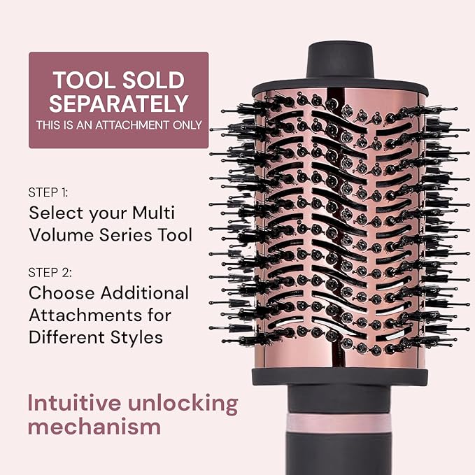 L'ANGE HAIR Multi-Volume Dryer Brush Attachment | Titanium Blow Dryer Brush Barrel for Volumizing & Styling | Tool Sold Separately | Attachment - Black - Oval 75mm