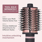 L'ANGE HAIR Multi-Volume Dryer Brush Attachment | Titanium Blow Dryer Brush Barrel for Volumizing & Styling | Tool Sold Separately | Attachment - Black - Oval 75mm