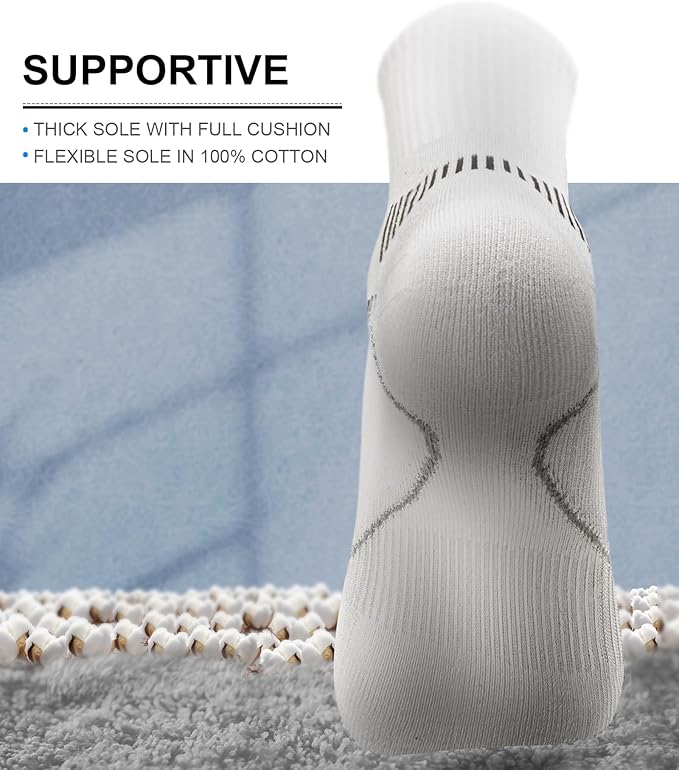 BULLIANT Compression Socks for Men 6Pairs, Athletic Crew Socks Cushioned For - Image 3