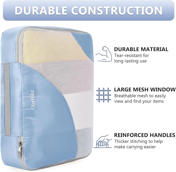 8 Set Packing Cubes for Travel, Gifts for Women Mom, Anti-Tearing Suitcase - Image 4