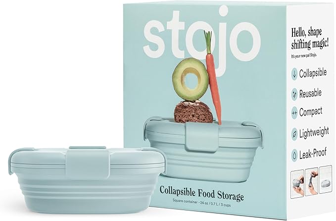 STOJO Collapsible Sandwich Box – 24oz, Reusable Food Storage Container by stojo