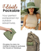 Sun Hats for Women Gardening Hat Wide Brim Ponytail Beach Sun Protection - Image 4