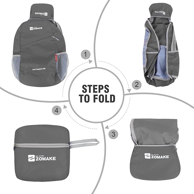 ZOMAKE Lightweight Packable Backpack 20L, Foldable Backpacks Small Daypack - Image 6