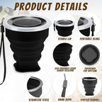 12 Pcs Silicone Collapsible Cup 7.04 oz Folding Camping Travel Collapsible - Image 3