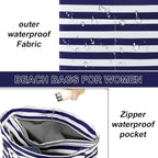 LEDAOU Beach Bag Waterproof Sandproof Women Tote Bag Pool Bag - Image 6