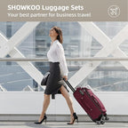 SHOWKOO Luggage Sets 3 Piece Softside Expandable Lightweight Durable Suitcase - Image 2
