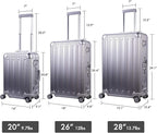 TRAVELKING All Aluminum Luggage Zipperless Hard Shell Suitcase - Image 7