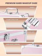Qislee Makeup Box with A Detachable Lighted Mirror, Waterproof Travel Train Case - Image 4