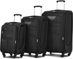 Merax Softside Luggage Set Softshell Lightweight 3 Piece Spinner Suitcase 22" - Image 9
