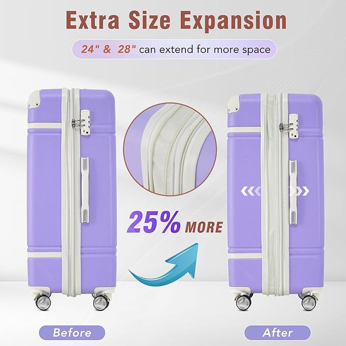 Merax Suitcase Set 24 inches Expandable Luggage - Image 7