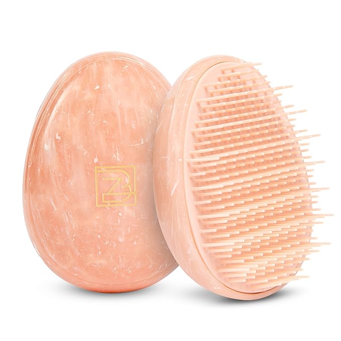 Travel Hairbrush - Mini Hair Detangler for Women Teens Kids - Sensory Scalp Massager - Small Portable Comb - Thick, Curly, Straight, Wet, Dry - Compact Detangler - Purse Essentials