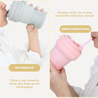 Collapsible Cup with Reusable Straw – 18 Oz, Portable Travel Mug, Leak-Proof - Image 3