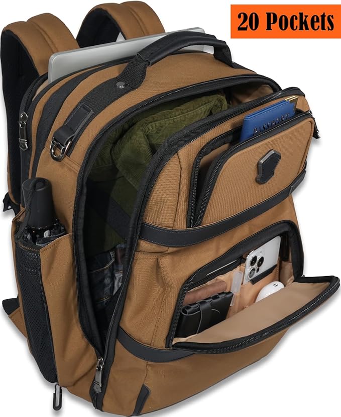 WELKINLAND 20-Pockets Travel Backpack, Carry-On luggage backpacks, 16-Inch - Image 4