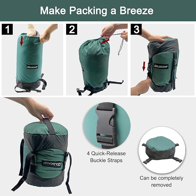 GOLDCAMP Compression Sack, Waterproof & Ultralight Sleeping Bag Stuff Sack - Image 7
