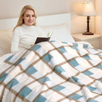 PU MEI Super Soft Faux Rabbit Fur Sherpa Fleece Throw Blanket, Reversible - Image 3