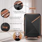 Campfun Luggage 4 Piece Sets, Expandable Carry On Luggage Set Hardshell PP - Image 6