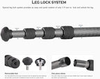 Leofoto 42" Lightweight Carbon Fiber Travel Tripod, Professional Compact Tripod - Image 2