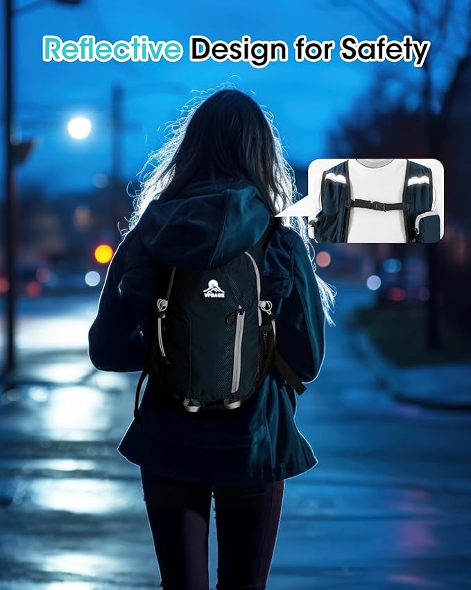 Small Hiking Backpack with Front Phone Holder, Packable Back pack with Chest - Image 8