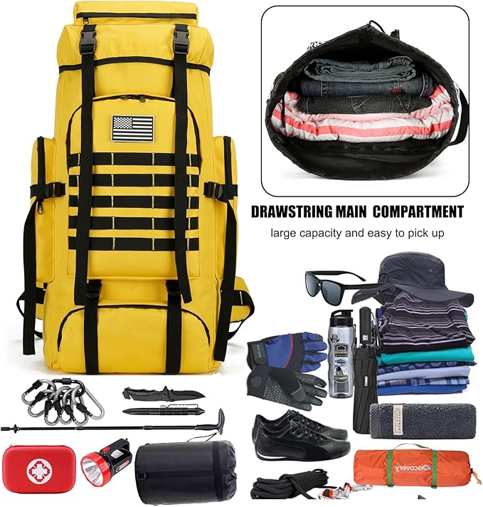 Hiking Backpack for Men 70L/100L Camping Backpack Military Rucksack Molle 3 - Image 4
