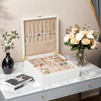 Jewelry Box Organizer for Women, Built in Necklace Hook and Detachable Jewelry - Image 5