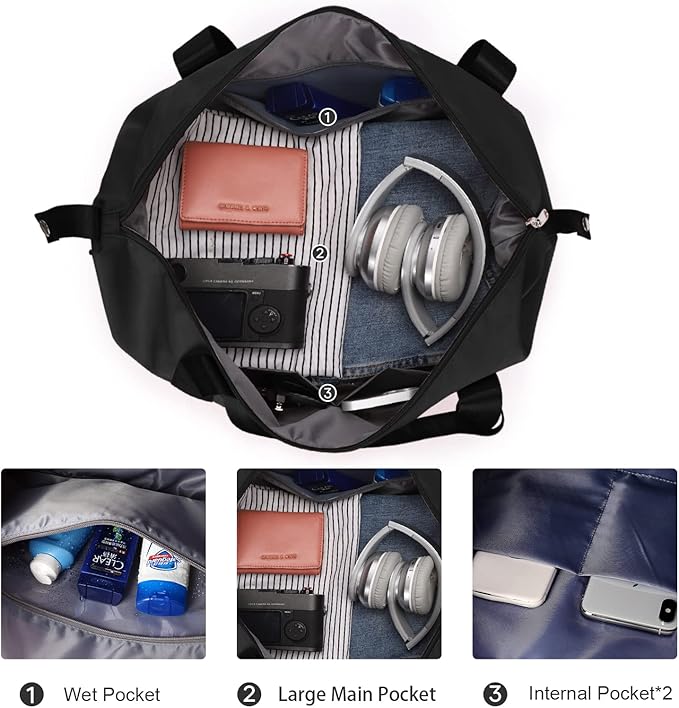 Travel Duffel Bag, Sports Tote Gym Bag, Shoulder Weekender Overnight Bag - Image 6