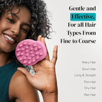 HEETA Hair Scalp Massager Shampoo Brush 2 Pack, Soft Silicone Bristles to Remove Dandruff, Waterproof Hair Scrubber for Both Wet Dry Use, Suitable for Men & Women (Pink & Purple)