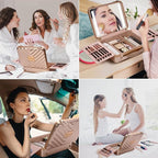 Mocado Travel Makeup Case with Lighted Mirror, Makeup Box with 8 Makeup Brushes - Image 7